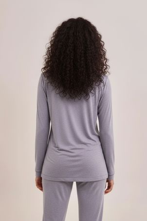 Pijama longo classic cinza mescla