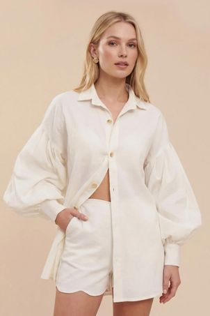 Camisa Conchas Off White