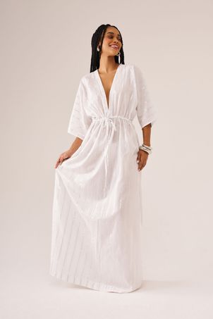 Vestido Saída Longo Infinito Branco