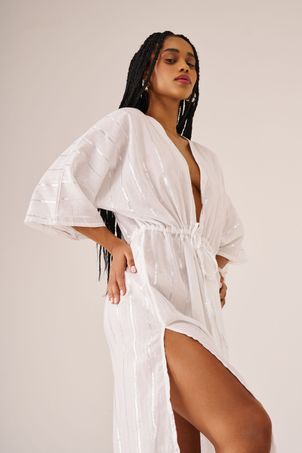 Vestido Saída Longo Infinito Branco