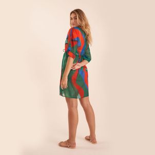 Saída Bora Bora Curta Estampa Abstrata