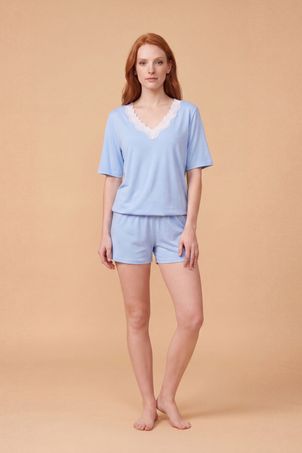 pijama curto sweet baby blue