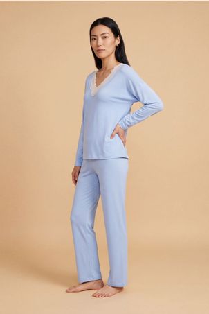 pijama longo sweet baby blue