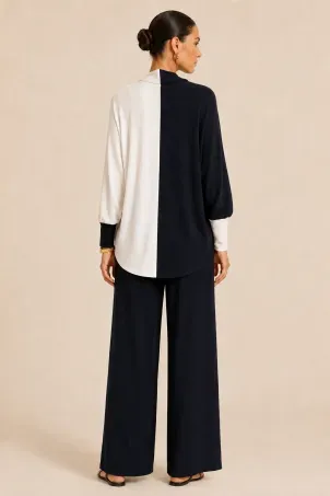calça pantalona monocrome