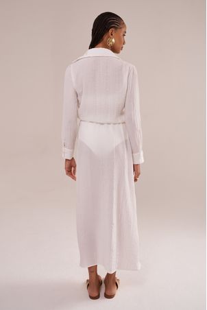 Saída Longa Mykonos Manga Longa Rayon Off White