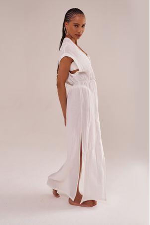 Saída Manga Curta Mykonos Rayon Off White