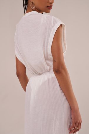 Saída Manga Curta Mykonos Rayon Off White