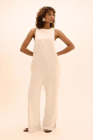 macacão em viscolinho linen branco