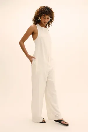 macacão em viscolinho linen branco