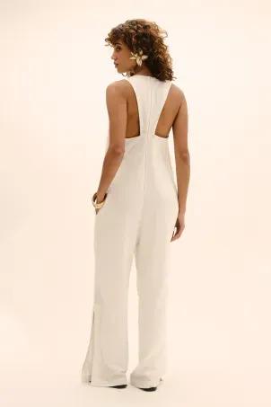 macacão em viscolinho linen branco