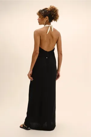 saída longa com matelassê em viscose falésias preto e branco