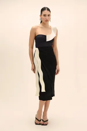 saia pareô midi falésias preto e branco