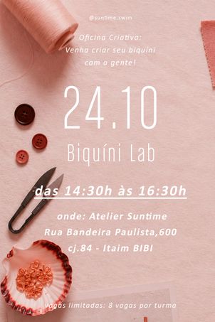 oficina biquíni lab dia 24 outubro 2026 às 14:30 h