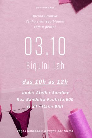 oficina biquíni lab dia 03 outubro 2026 às 10 h