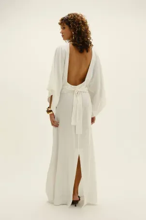 kaftan em viscolinho linen branco