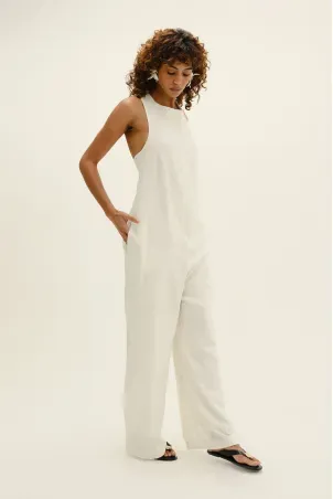 macacão em viscolinho linen branco