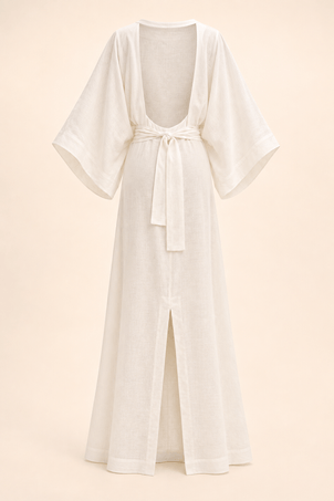 kaftan em viscolinho linen branco