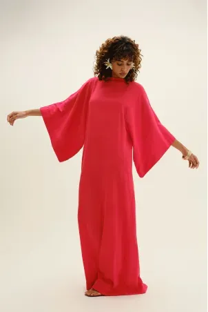 kaftan em viscolinho linen vermelho