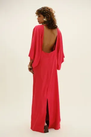 kaftan em viscolinho linen vermelho