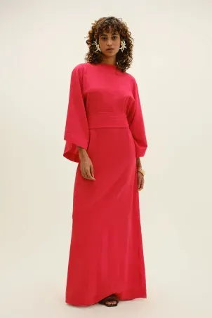 kaftan em viscolinho linen vermelho