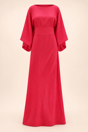 kaftan em viscolinho linen vermelho