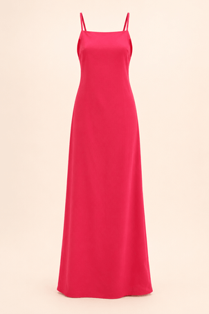 vestido longo em viscolinho linen vermelho