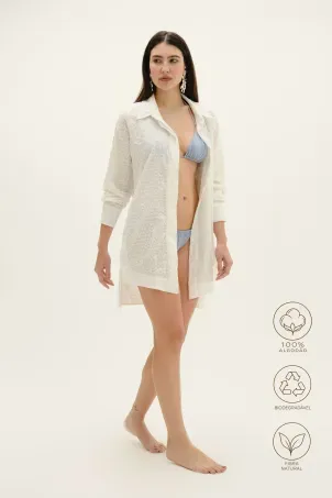 camisão em laise branco