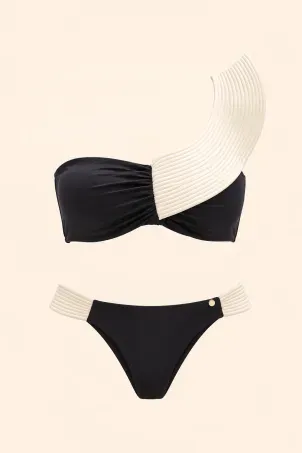 conjunto top paula e calcinha anatômica mirella falésias preto e branco