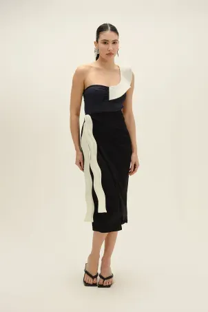 saia pareô midi falésias preto e branco