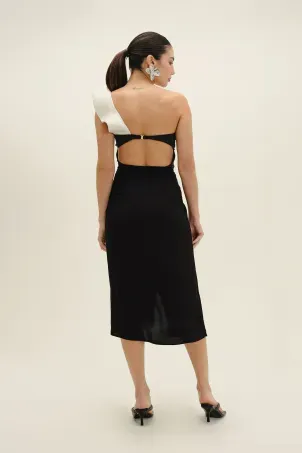 saia pareô midi falésias preto e branco