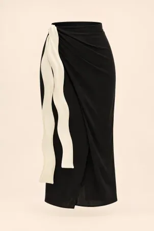 saia pareô midi falésias preto e branco