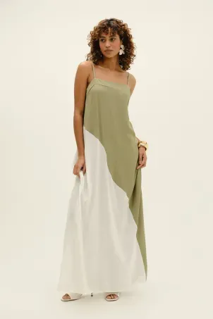 vestido longo organic verde