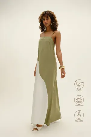 vestido longo organic verde