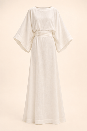 kaftan em viscolinho linen branco