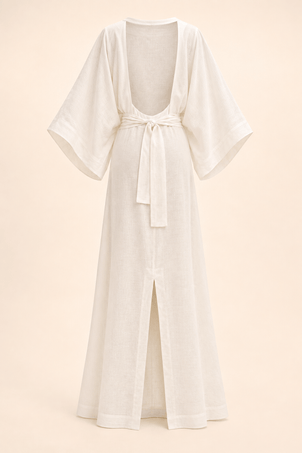 kaftan em viscolinho linen branco