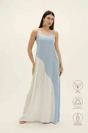 vestido longo organic topázio