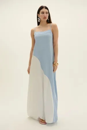 vestido longo organic topázio