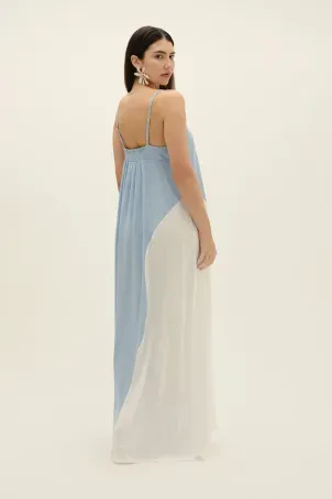 vestido longo organic topázio
