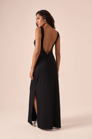 Vestido Longo Bamboo Júlia Preto