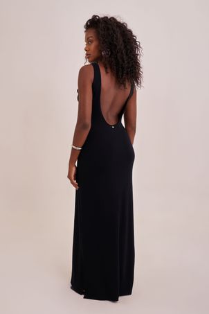 Vestido Longo Bamboo Júlia Preto