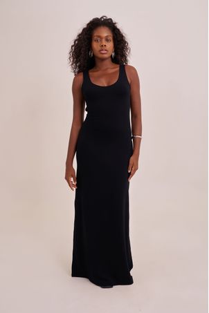 Vestido Longo Bamboo Júlia Preto