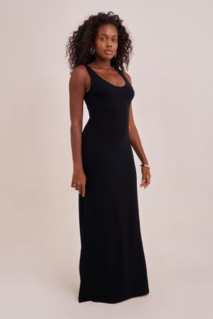 Vestido Longo Bamboo Júlia Preto